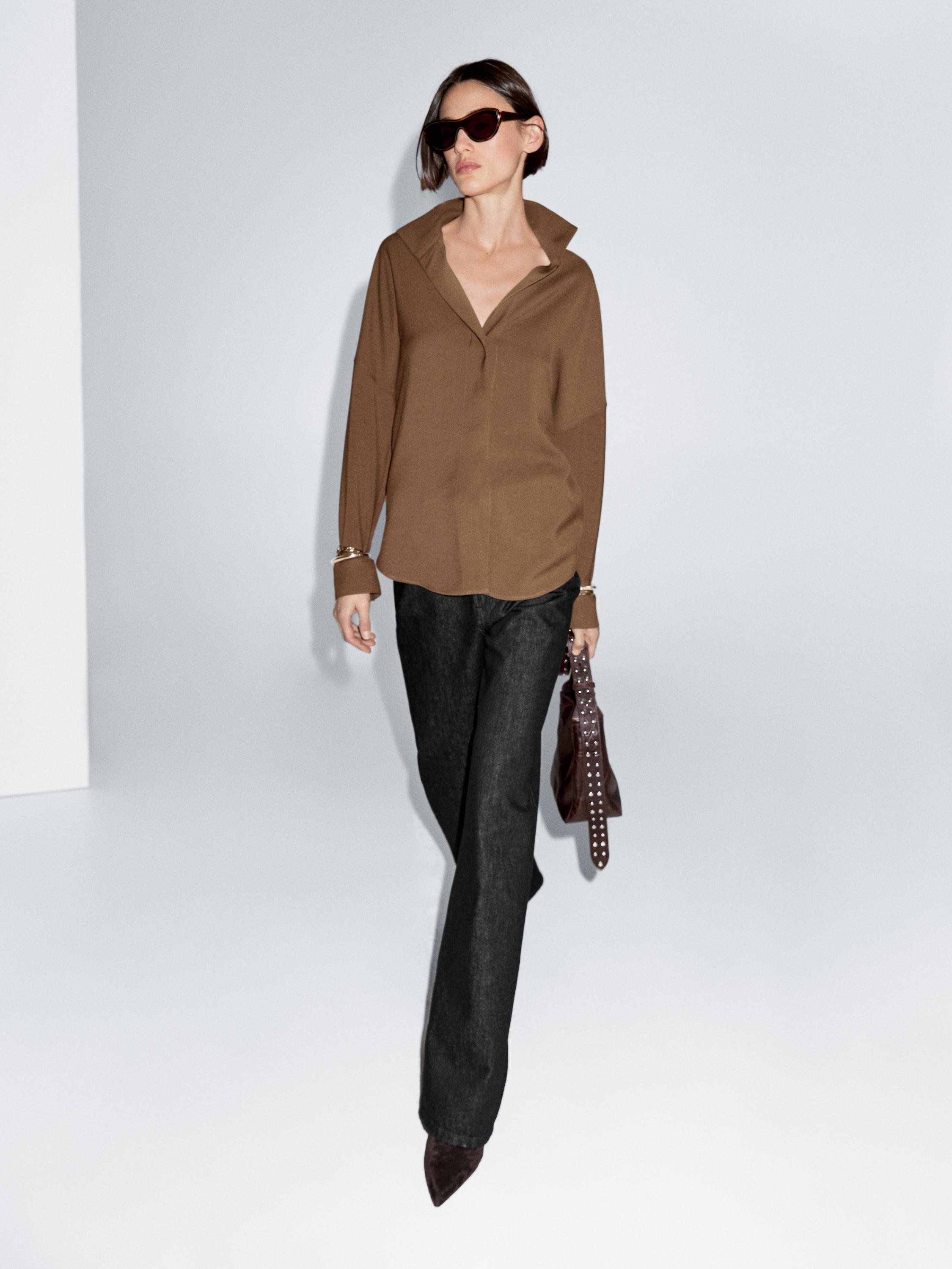 Chemisier fluide boutons cachés